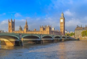 Podul Westminster, panorama Parlamentul si turnul Big Ben, Londra, Anglia